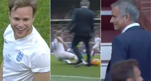 Jose Mourinho fouls Olly Murs! [video]