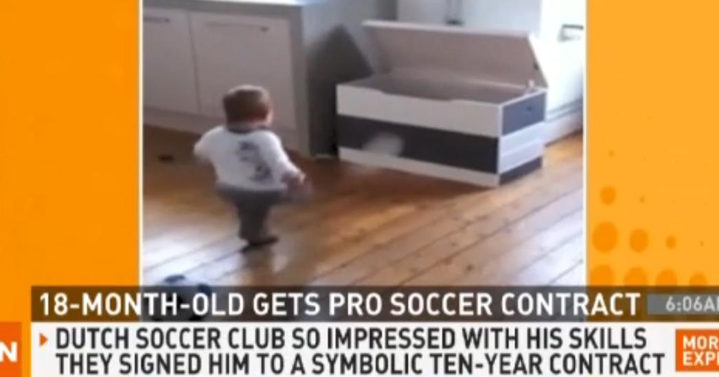 18 month old signs pro soccer contract!