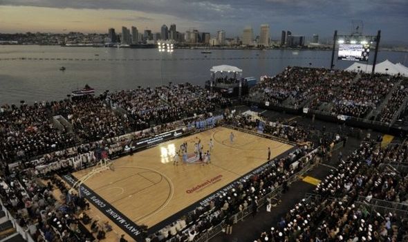 Do you remember this Basketball stadium to an aircraft carrier?