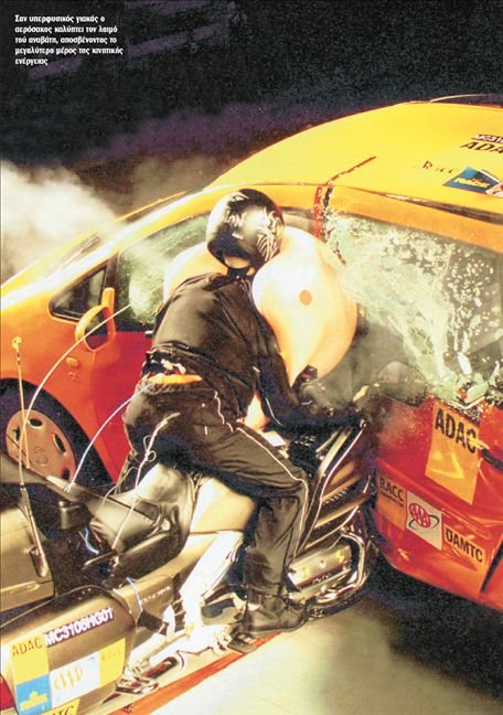 Conflict in motorcycle crash test, see how the rider is exposed!!!