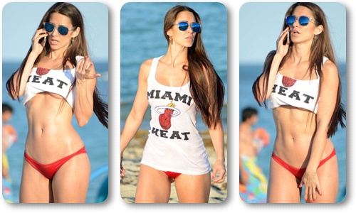 Η Anais Zanotti στην παραλία με σέξι μπλουζάκι των Miami Heat [pics]