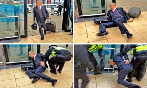 Wenger slipped on the floor [pics]