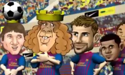 Barca toons vs Real Madrid chessmen!