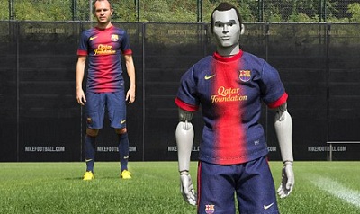 Where is this puppet of Andres Iniesta fits to the commercial of Nike?