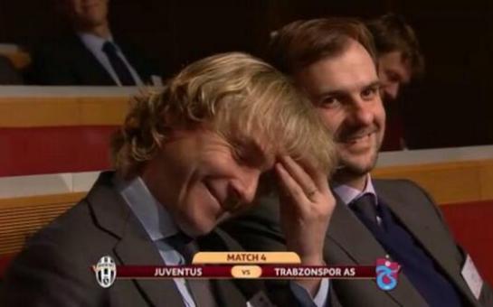 Pavel Nedved priceless reaction to Trabzonspor’s draw! (video)