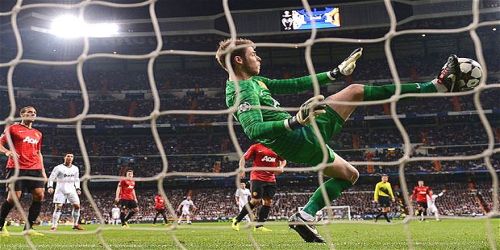 David De Gea’s sliding kick save against Real Madrid