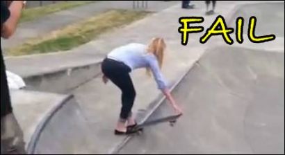 FAIL: Δεν το’χει η κοπέλα με το skateboard!
