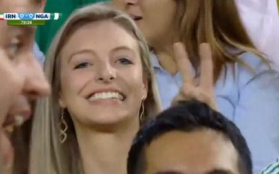 World Cup 2014: Cameraman zooms in on pretty girl [gif]