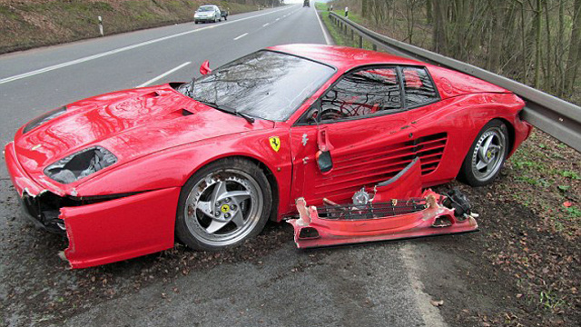 Ferrari F458 crashes while trying to pass! (VIDEO)