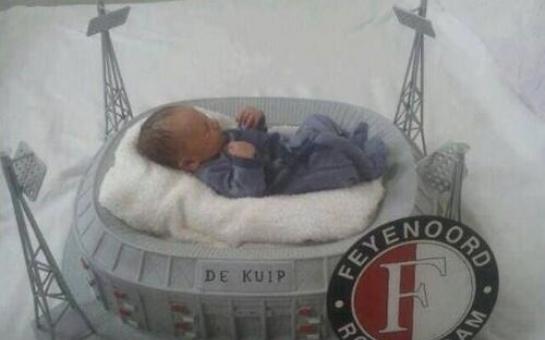 A Feyenoord fan has build a mini De Kuip stadium for his baby