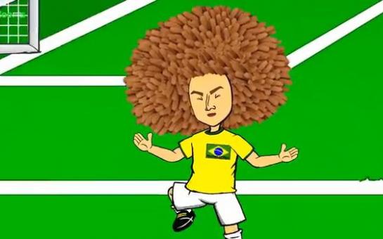 David Luiz superb free-kick in an amazing cartoon video!