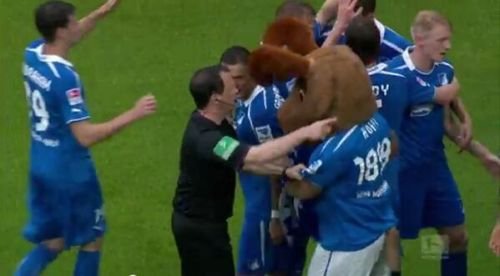 Red Card for the Mascot after amazing Firmino goal [vid]