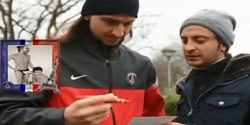 Ibrahimovic signs an autograph with himself in gay pose!