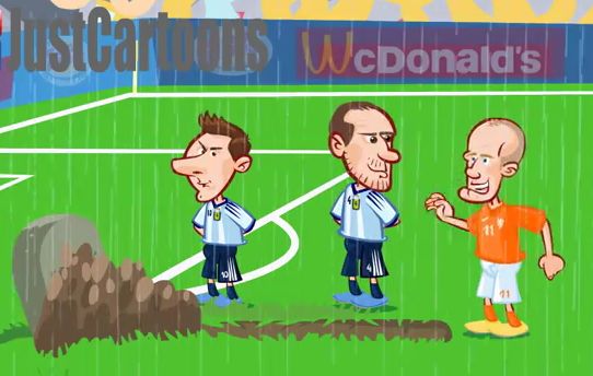 Argentina v Ntherlands cartoon rocks! [video]