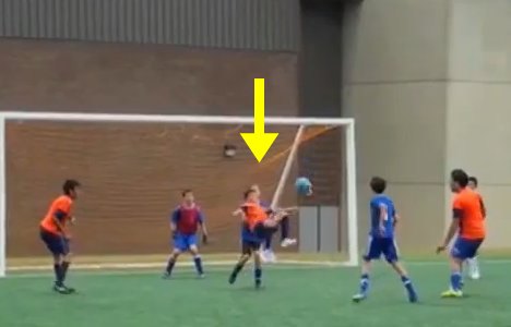 Little footballer scores amazing goal!