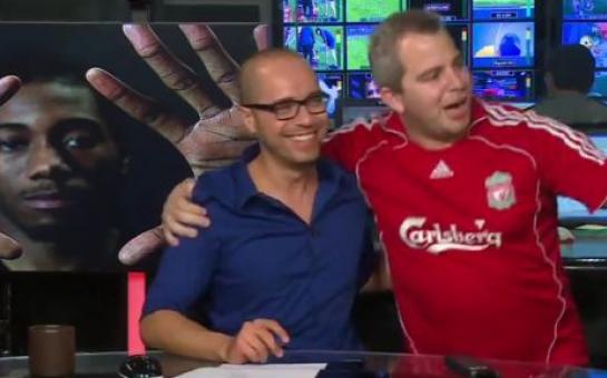 An Israeli Liverpool fan invaded in a TV studio [vid]