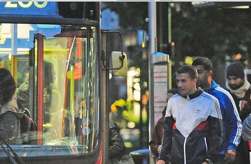 Lucas Podolski likes Public Transports!!