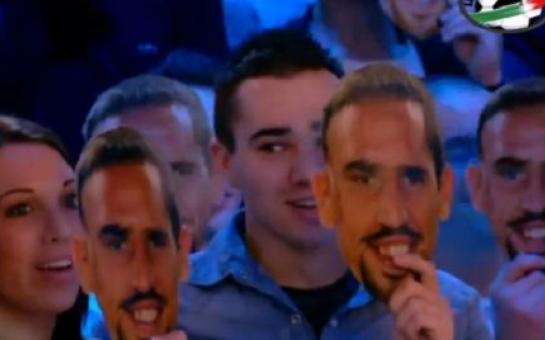Fans wearing masks support Ribery wins Golden Ball