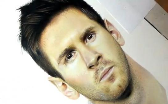 Lionel Messi BEST drawing EVER looks exactly like a photo! [video]