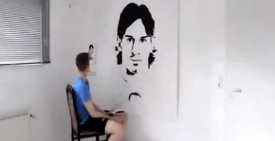Είδατε τι κάνει η τρέλα για τον Messi….μέχρι και πίνακες φτιάχνει!!