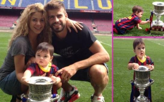 Shakira and Gerard Pique show off baby Milan with the Supercup