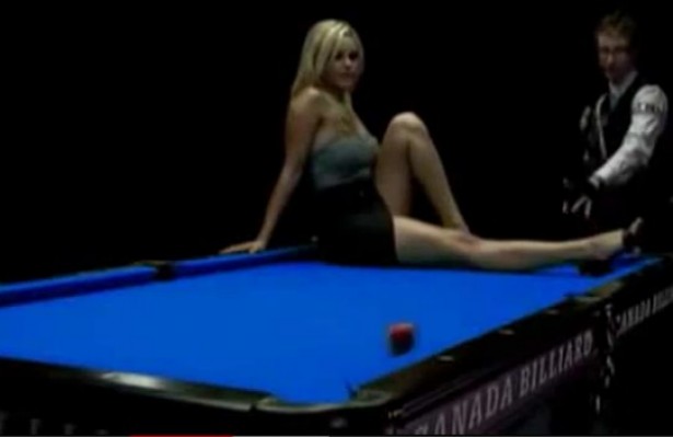 Billiards with the help of a woman!!!