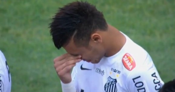 Neymar leaves Santos in tears…