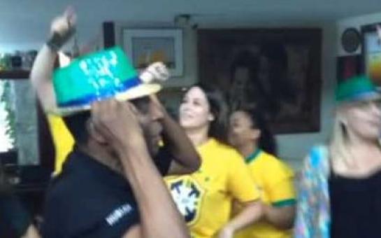 Pele celebrates Brazil’s win v Chile [vid]