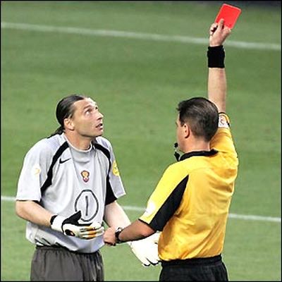 This referee …loves red cards.