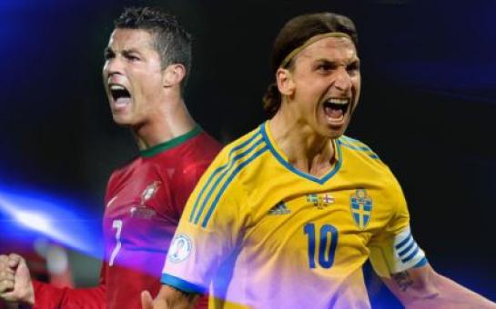 Cristiano Ronaldo & Zlatan Ibrahimovic react to the goals