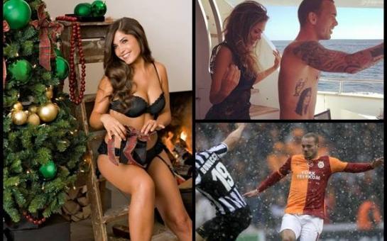 With this woman sneijder will celebrate the win of his team!