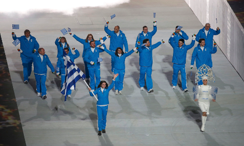 Πρώτη η Ελλάδα στο στάδιο των Χειμερινών Ολυμπιακών Αγώνων [vid]