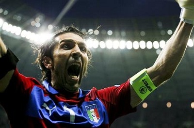See Buffon being furious after the game of Italy with Germany!!