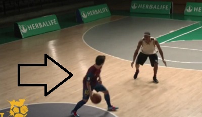 Is this Messi playing basket?