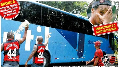 With eggs they attacked to Roni the fans of Flamengo!!