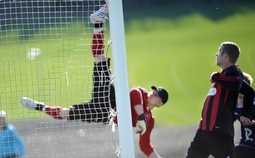 An unbelievable save by karate goalie!