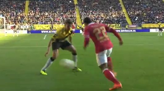 Take a bow…..Memphis Depay beats his man with great skill!