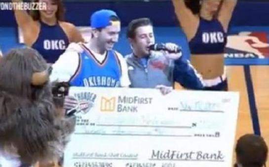 OKC Thunder Fan Hits Halfcourt Shot for $20,000