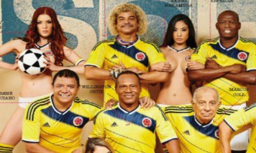 Faustino Asprilla & Carlos Valderrama pose with topless models [pics]