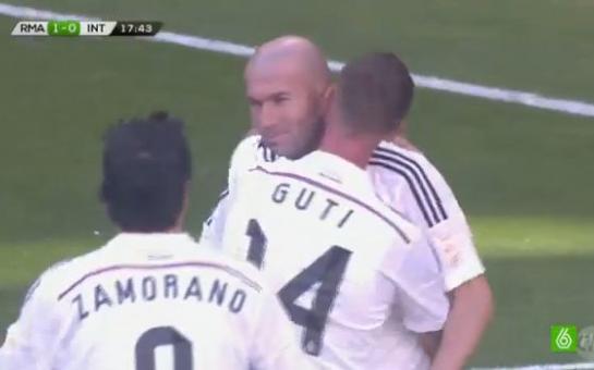 Zinedine Zidane’s quality goal for Real Madrid legends v Inter Milan! [video]