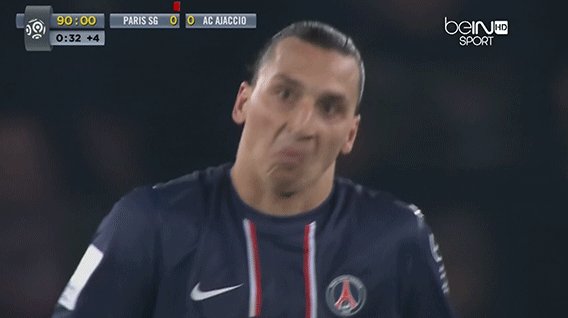 Zlatan Ibrahimovic mocks the referee but no yellow card!